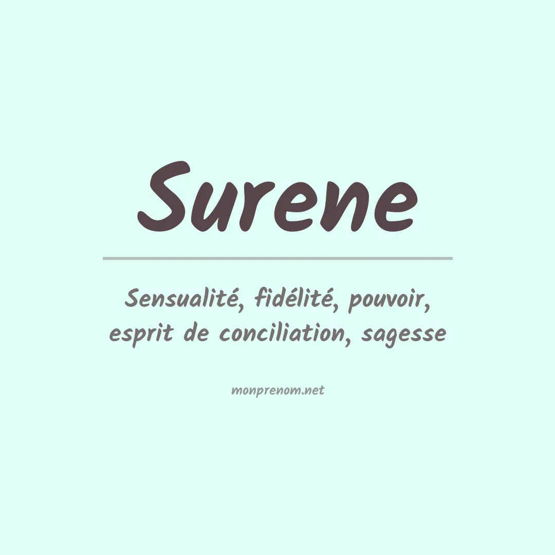 Signification du prénom Surene