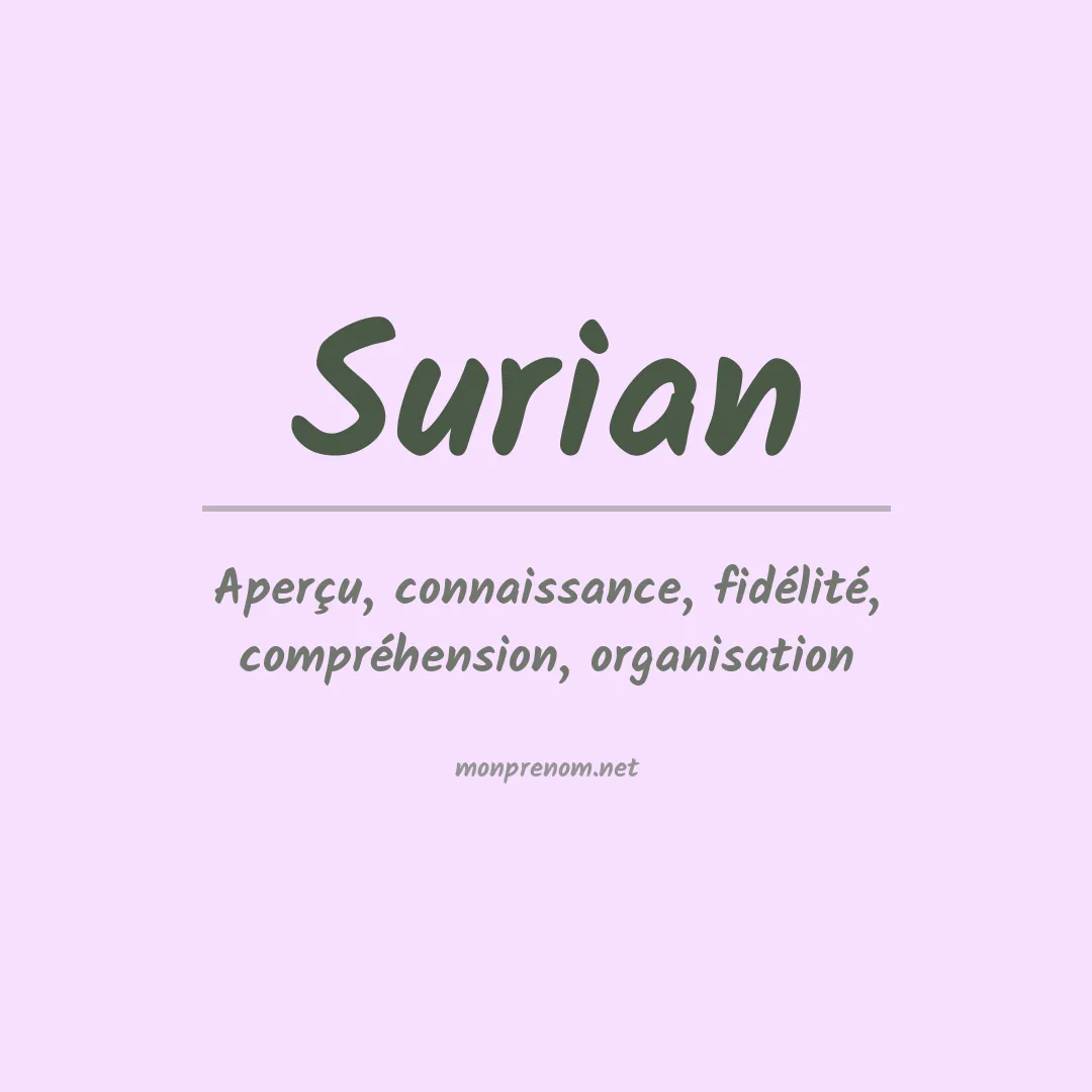 Signification du prénom Surian