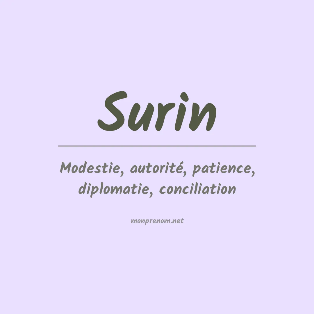 Signification du prénom Surin