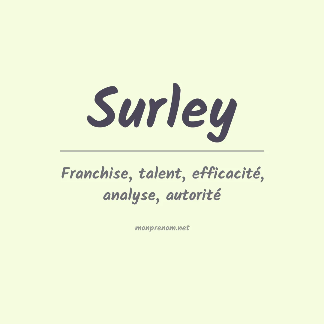 Signification du prénom Surley