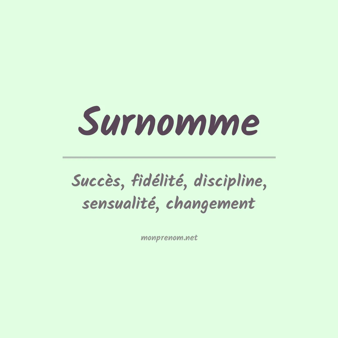 Signification du prénom Surnomme
