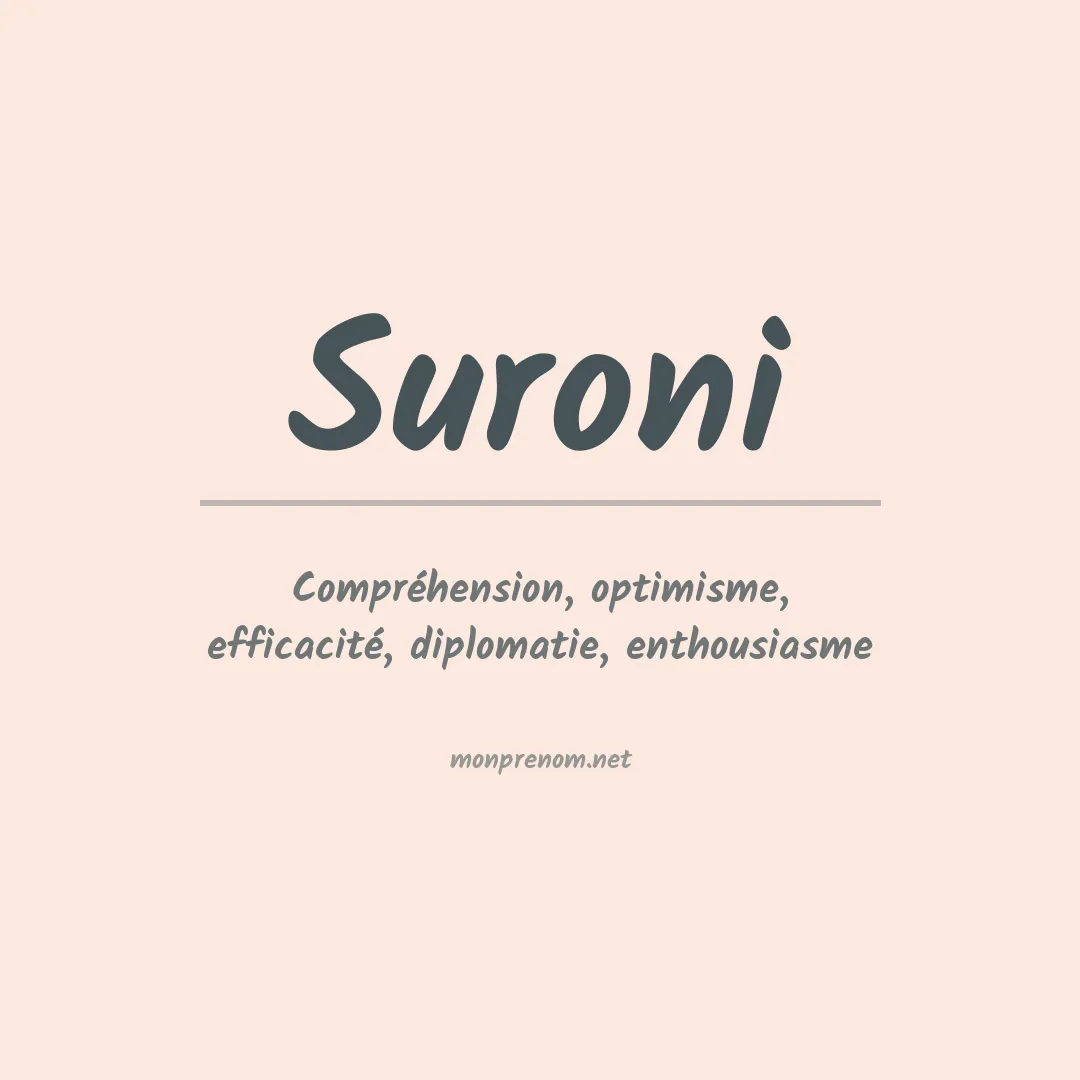 Signification du prénom Suroni
