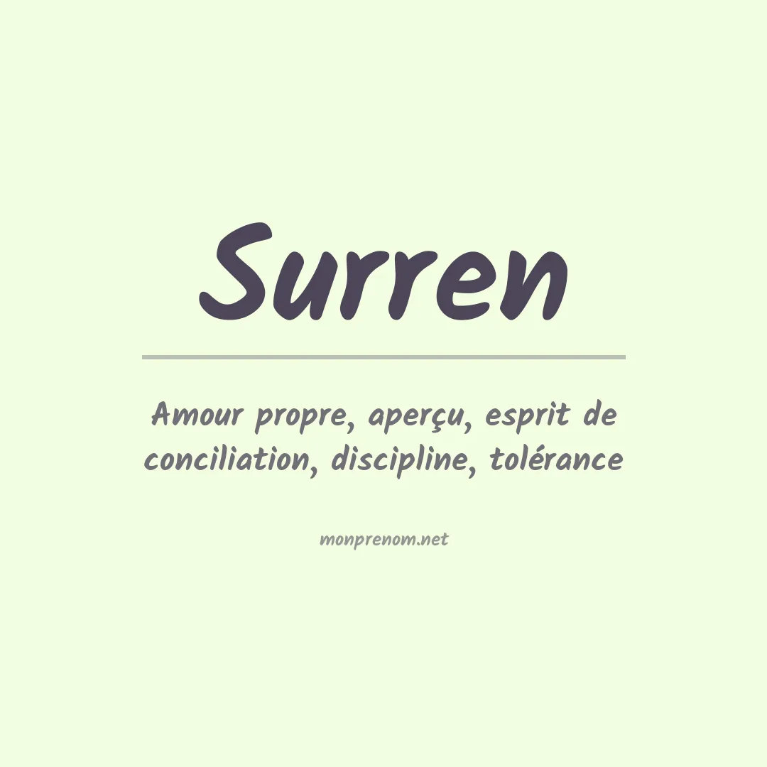 Signification du prénom Surren