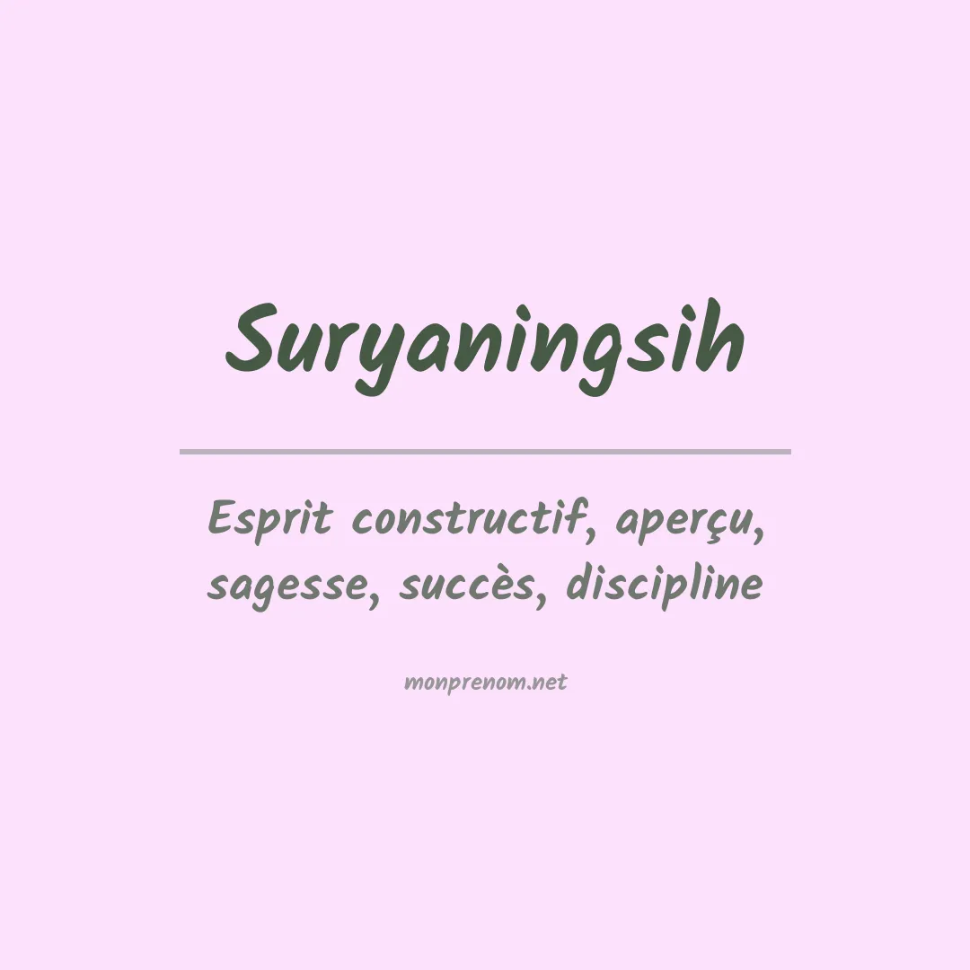 Signification du prénom Suryaningsih