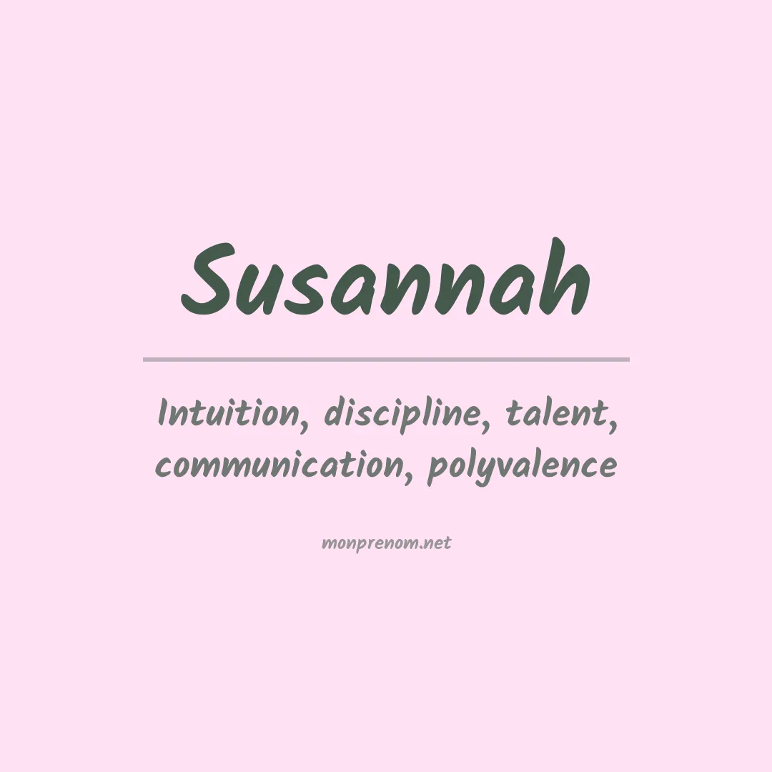 Signification du prénom Susannah