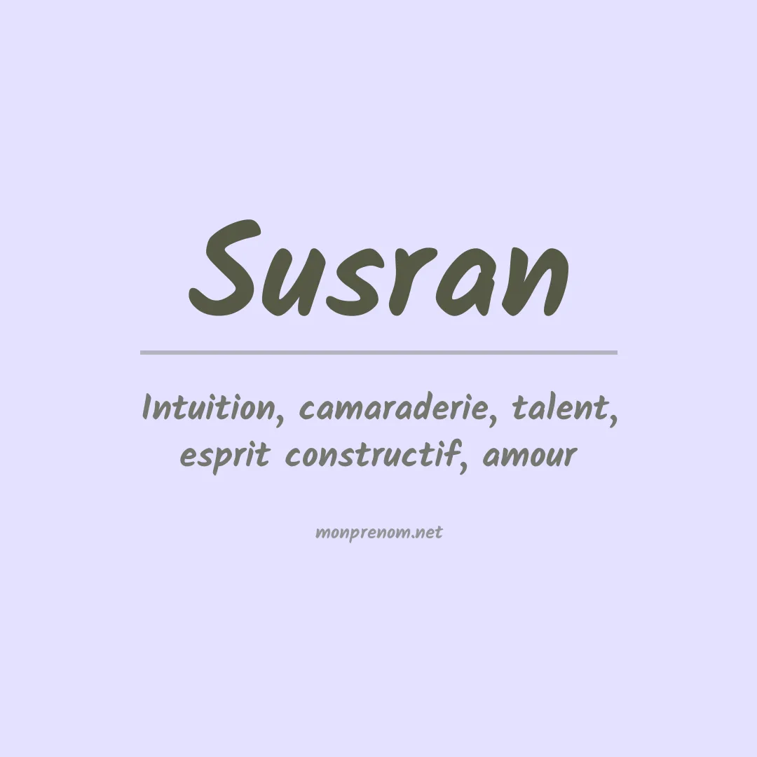 Signification du prénom Susran