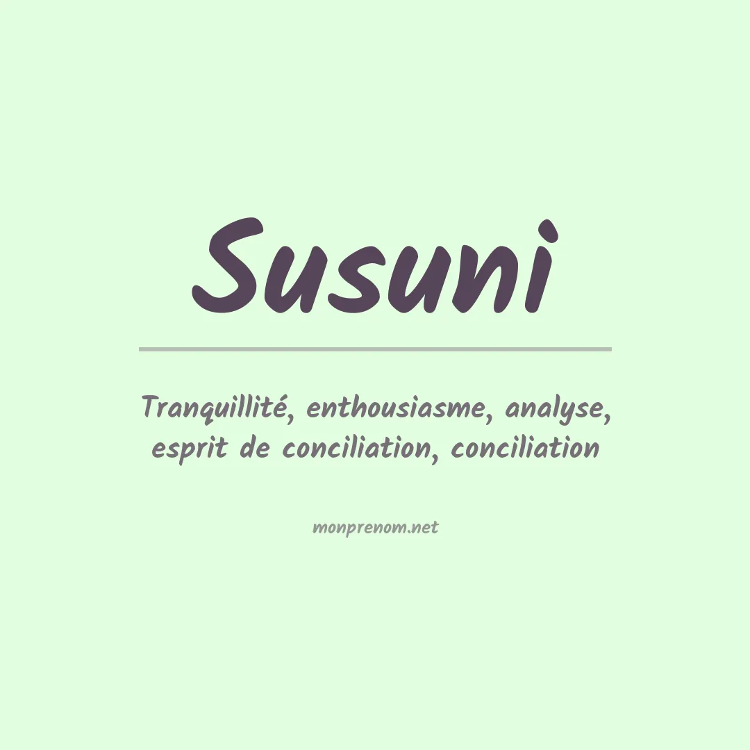 Signification du prénom Susuni