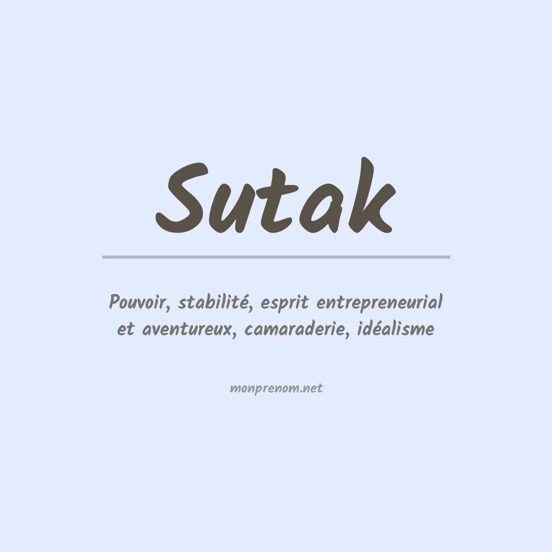 Signification du prénom Sutak