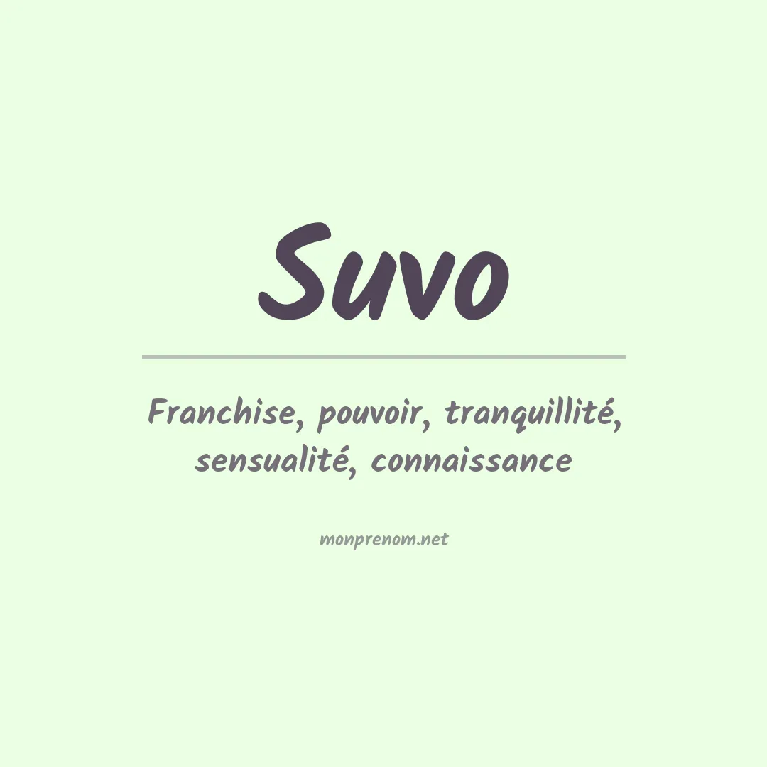 Signification du prénom Suvo
