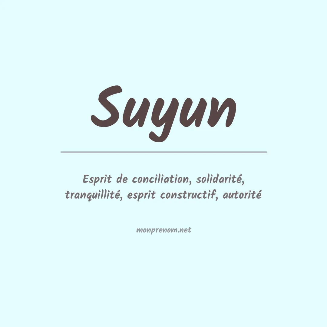 Signification du prénom Suyun