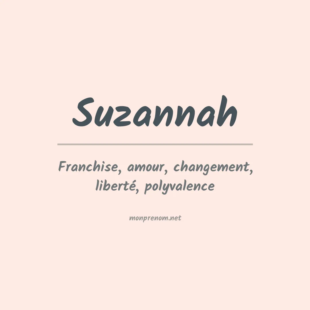 Signification du prénom Suzannah