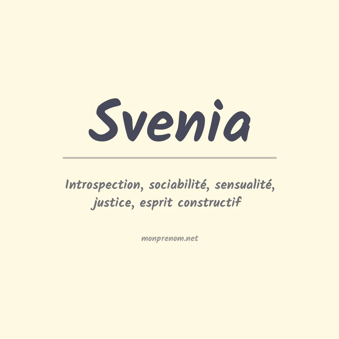 Signification du prénom Svenia