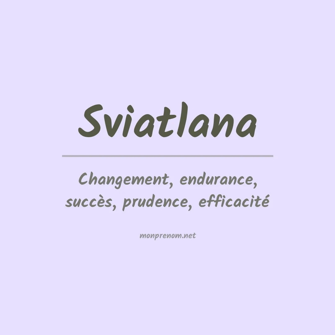 Prénom Sviatlana