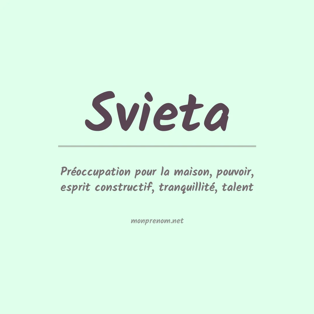Prénom Svieta