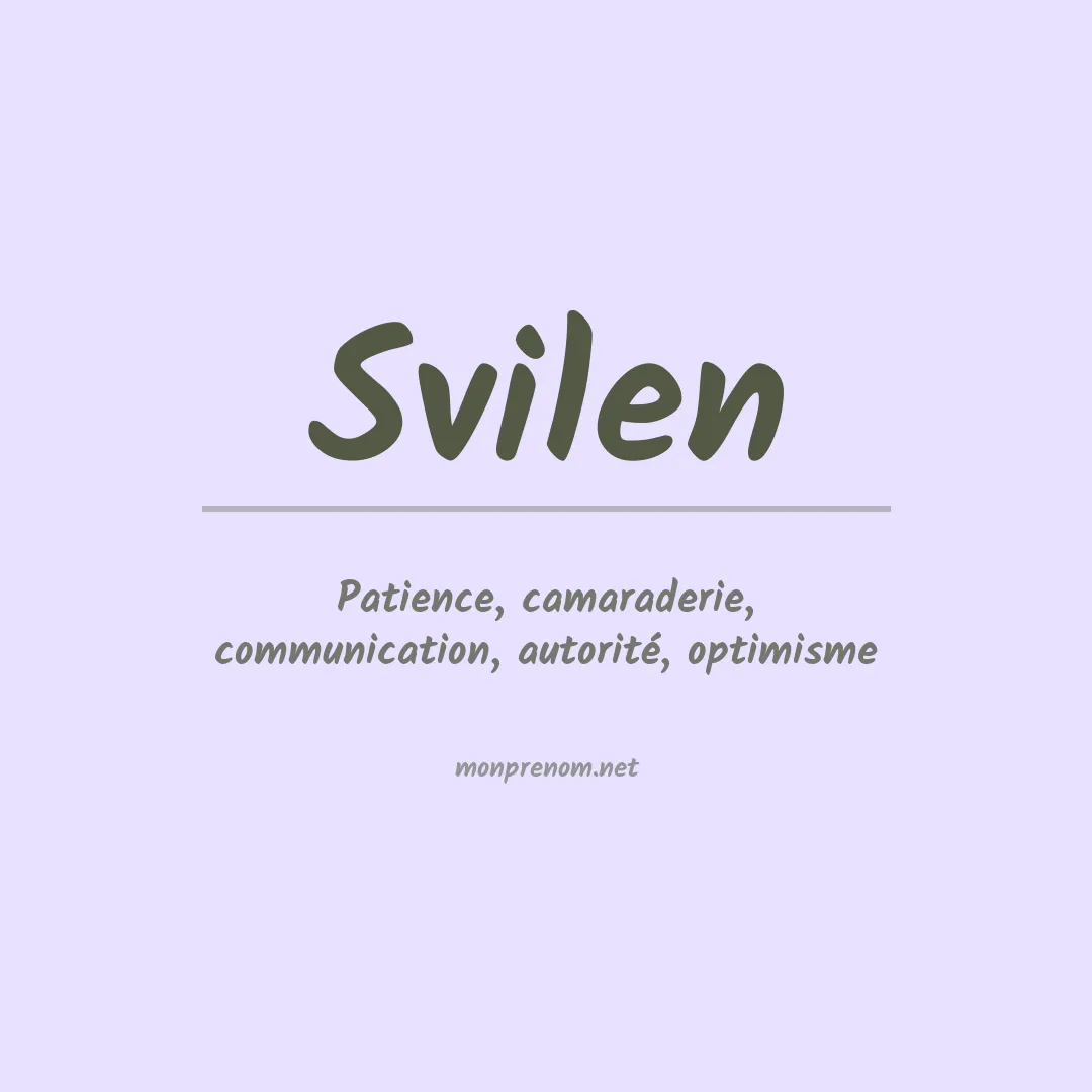 Signification du prénom Svilen