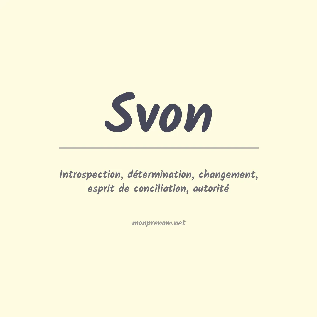 Signification du prénom Svon
