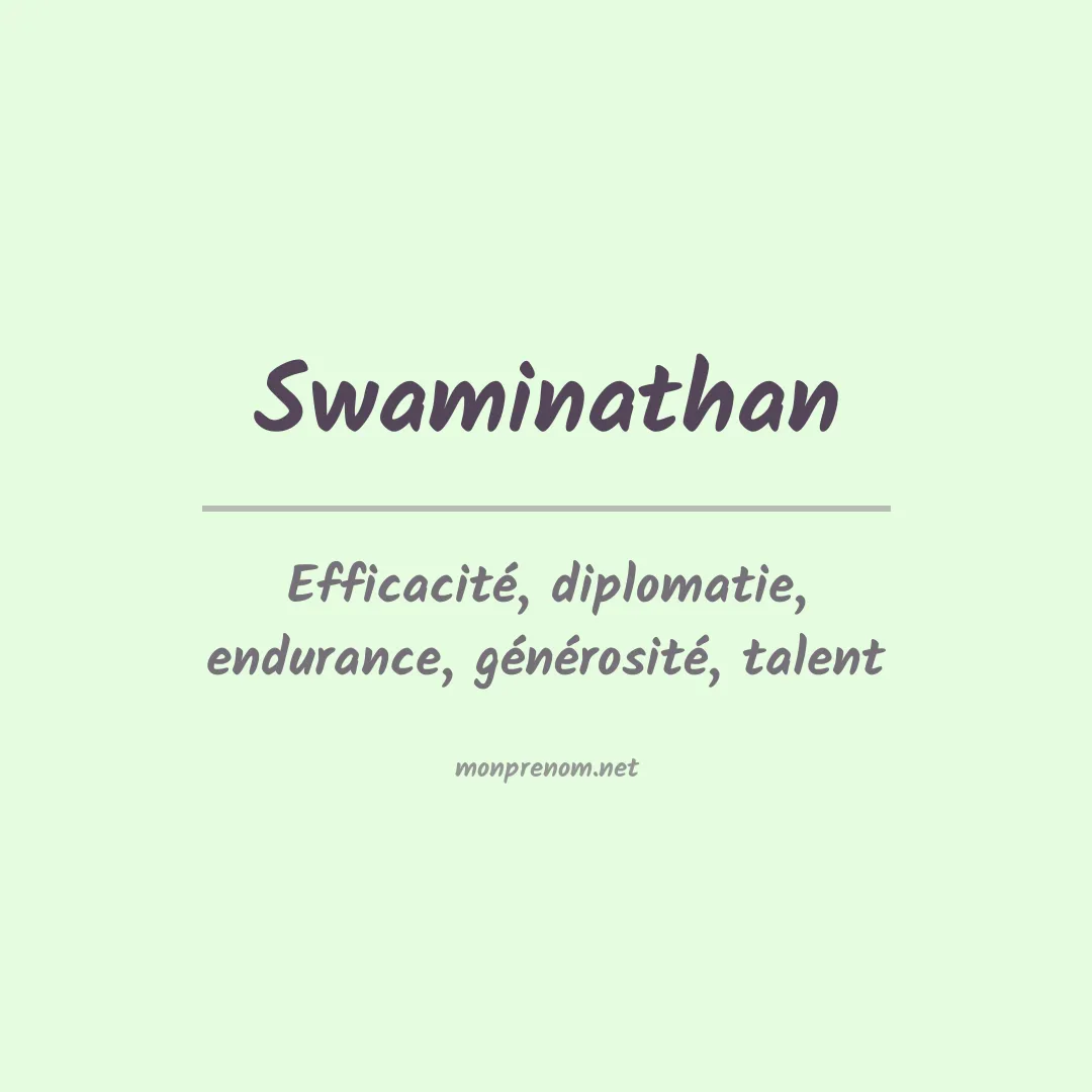 Prénom Swaminathan