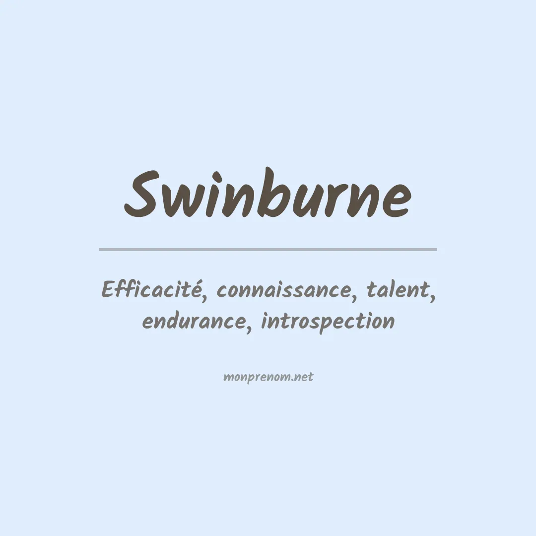 Signification du prénom Swinburne