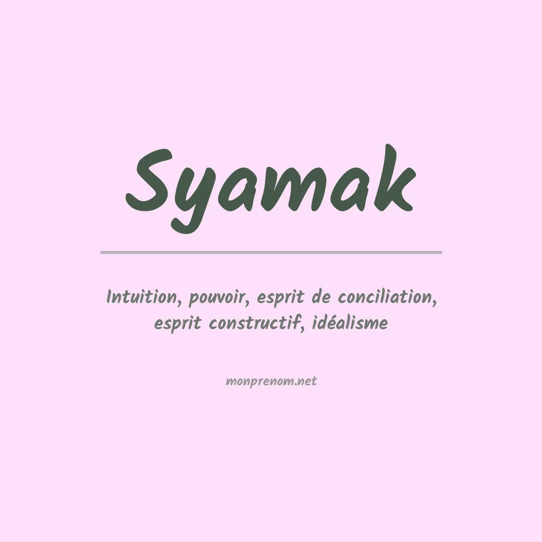 Signification du prénom Syamak