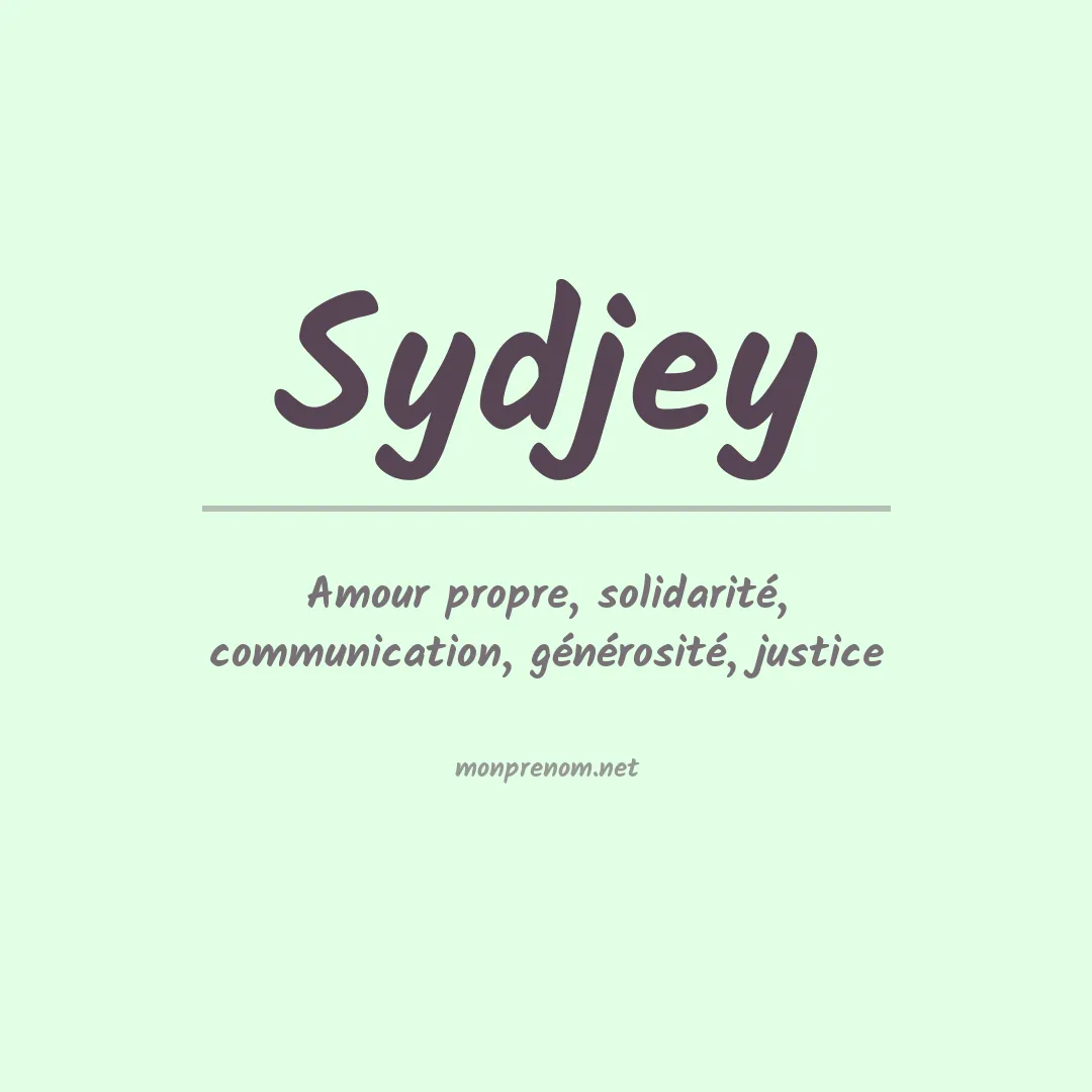 Signification du prénom Sydjey