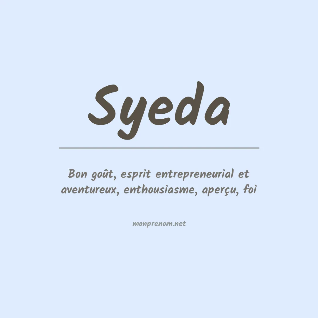 Signification du prénom Syeda