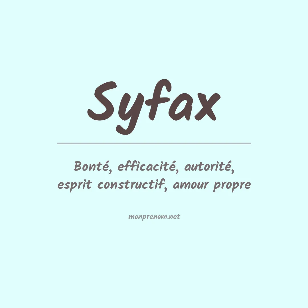 Signification du prénom Syfax