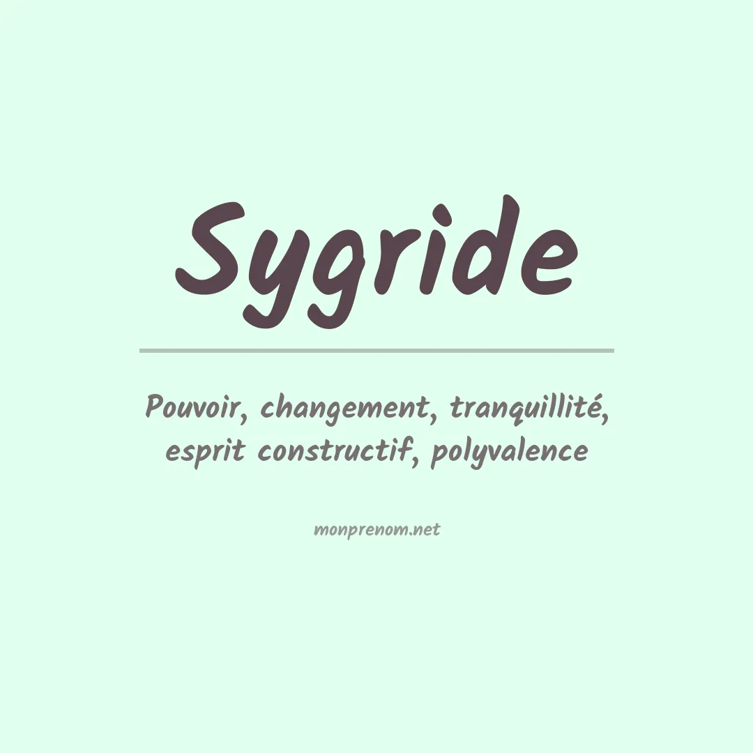 Signification du prénom Sygride