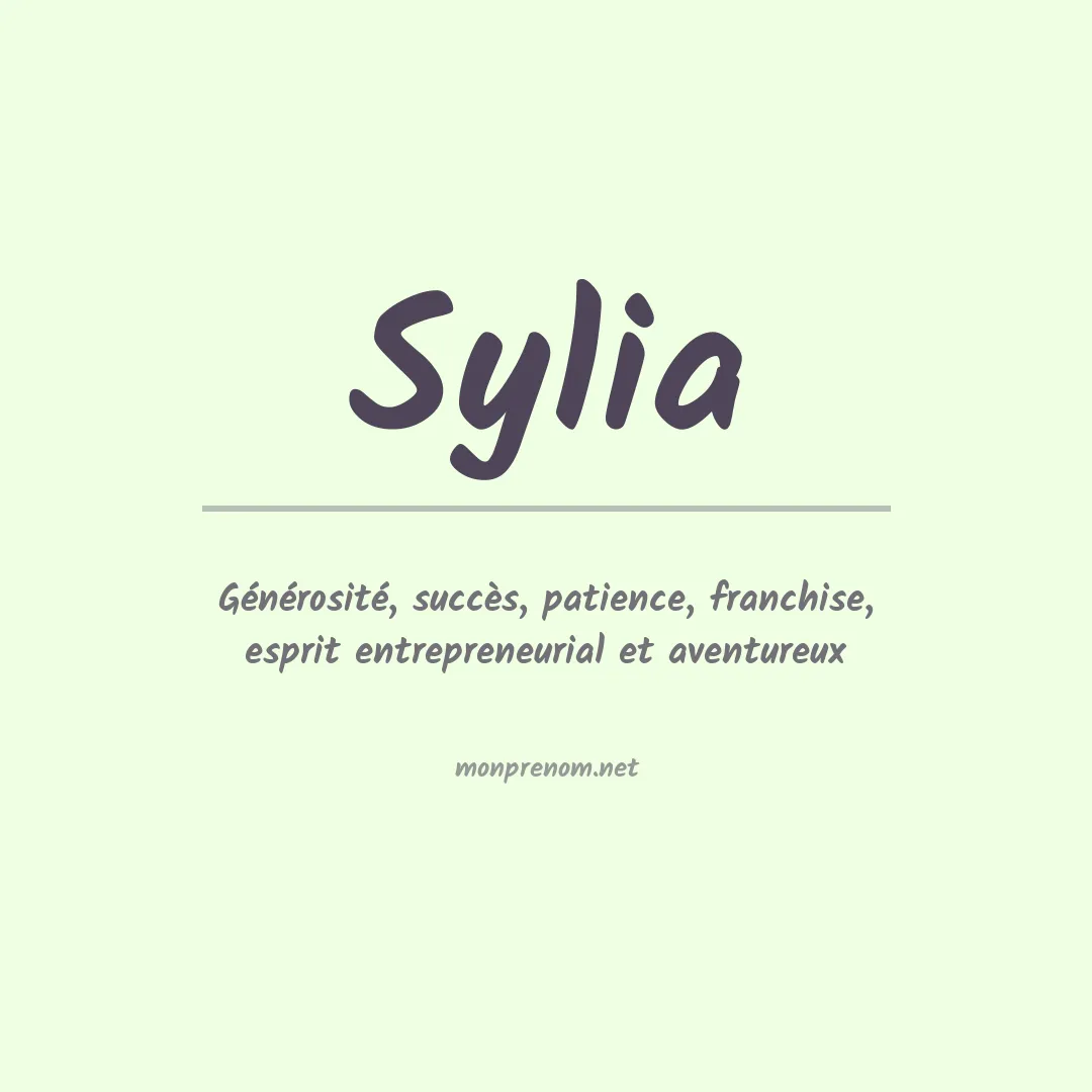 Signification du prénom Sylia