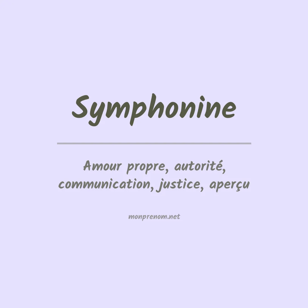 Signification du prénom Symphonine