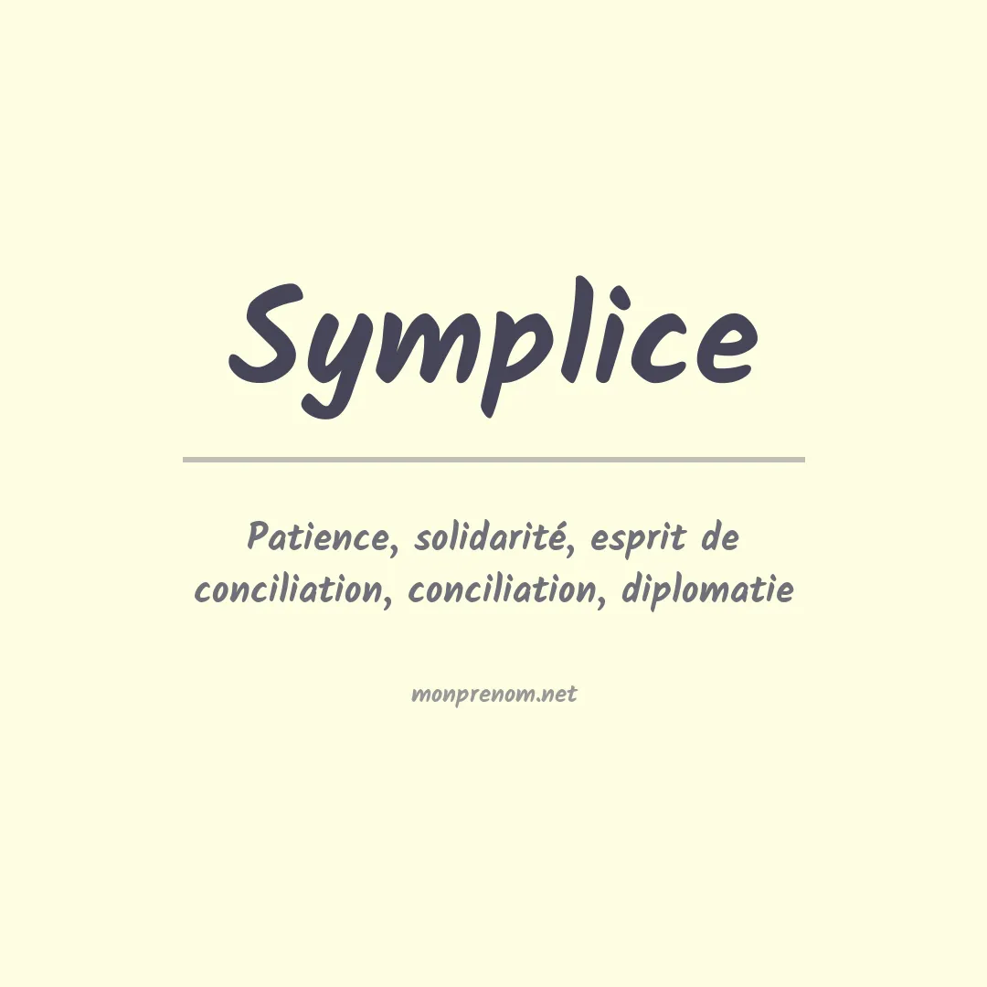 Signification du prénom Symplice
