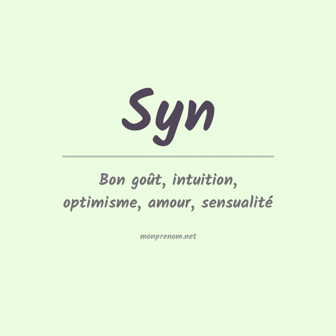 Signification du prénom Syn