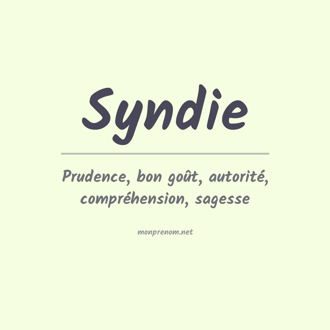 Signification du prénom Syndie