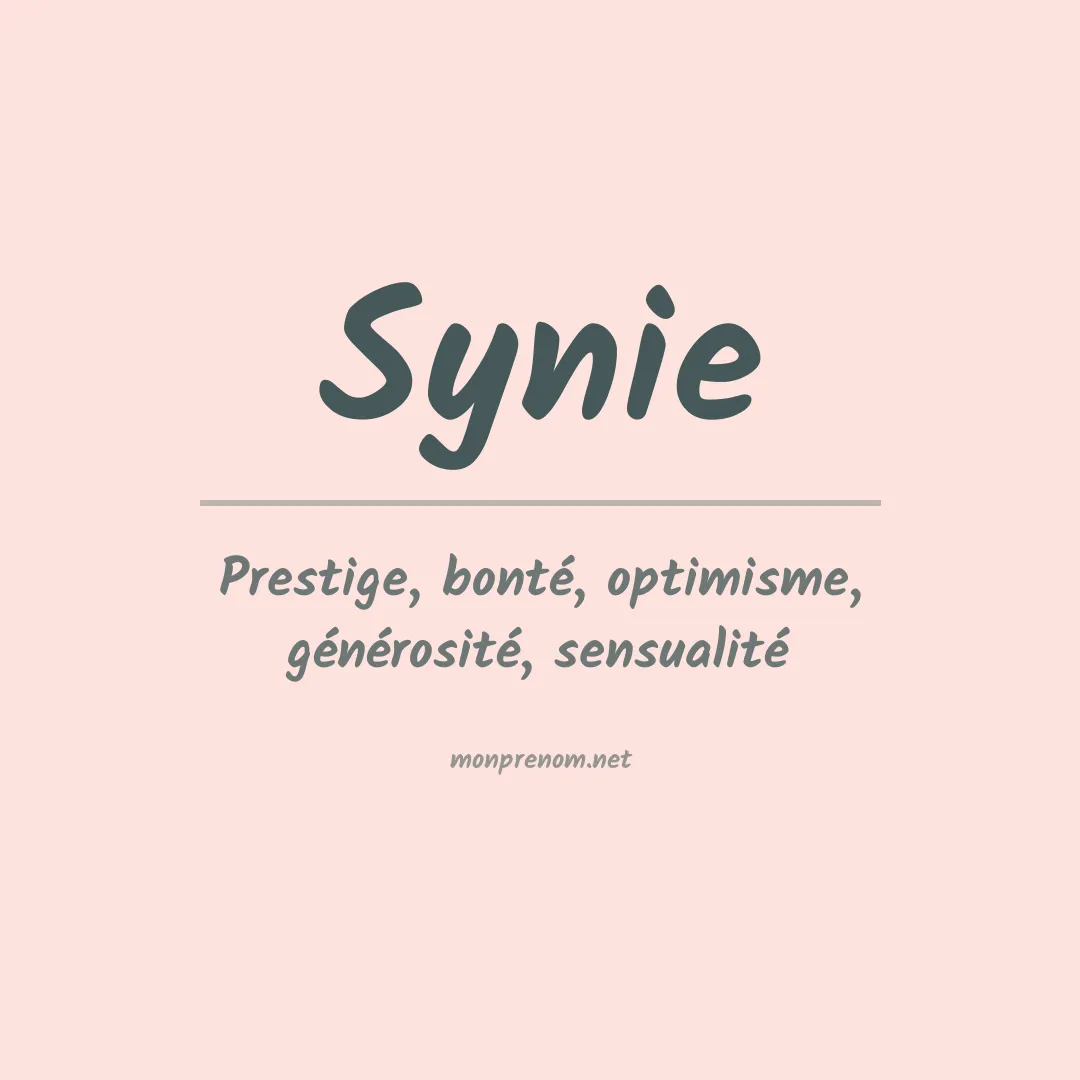 Signification du prénom Synie