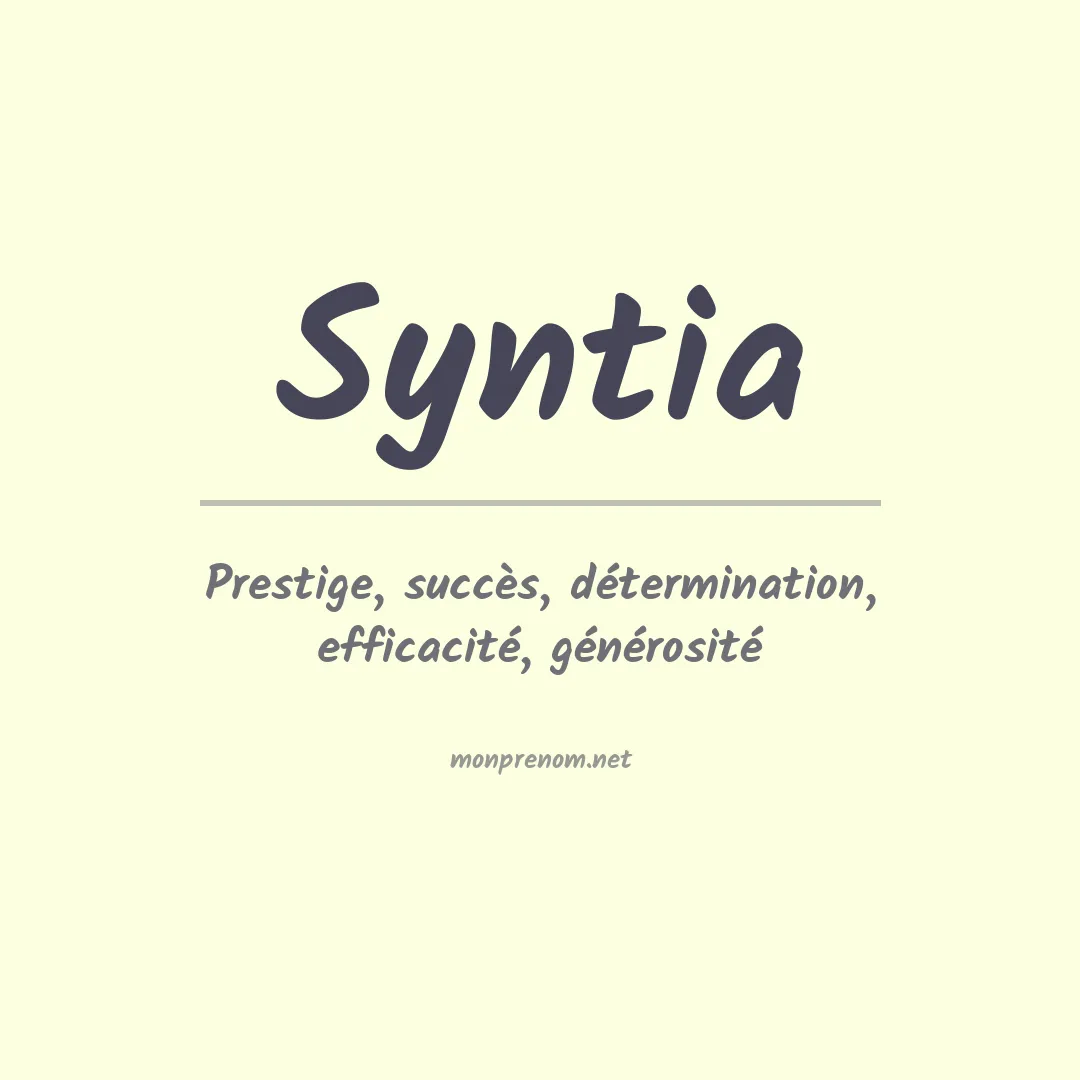 Signification du prénom Syntia