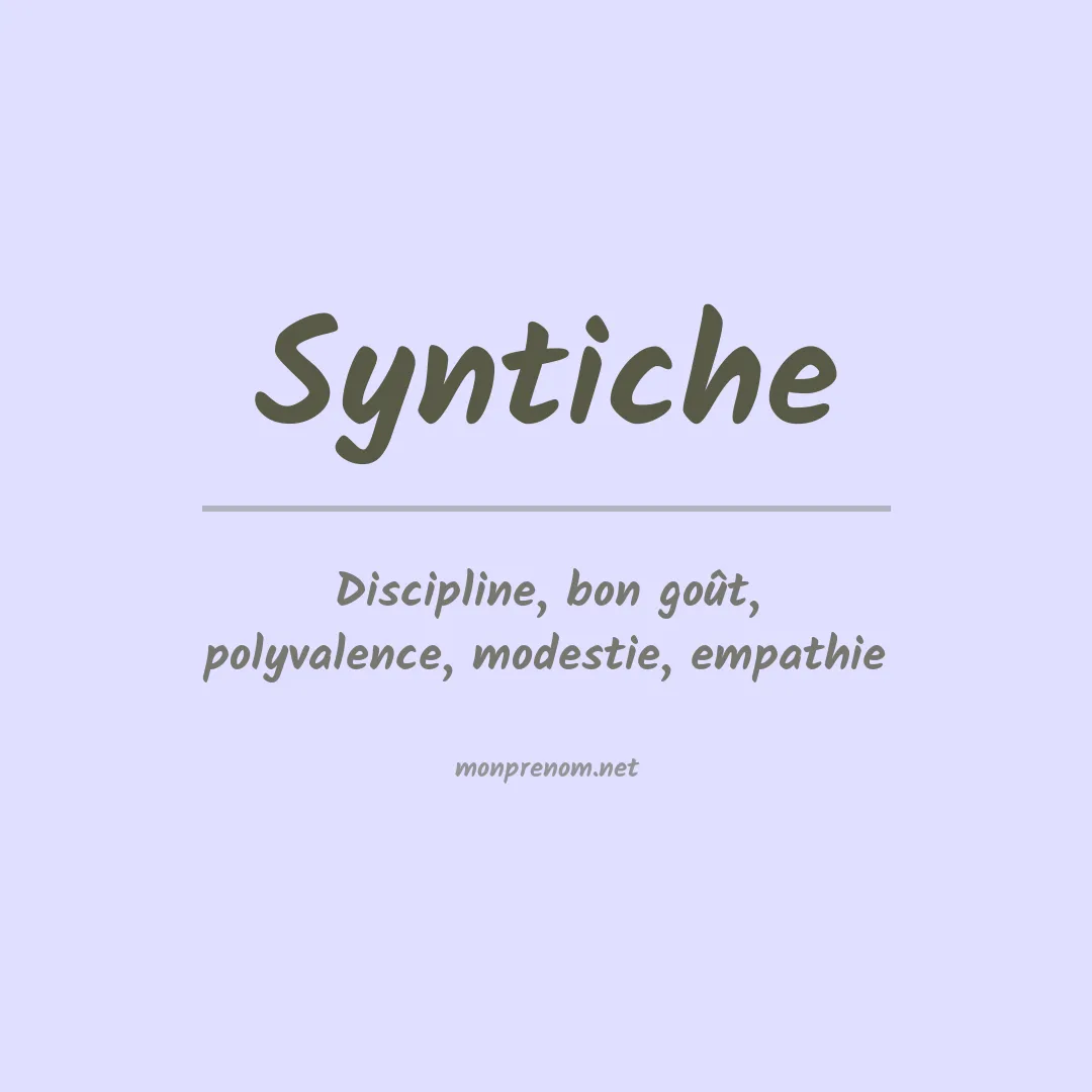 Signification du prénom Syntiche
