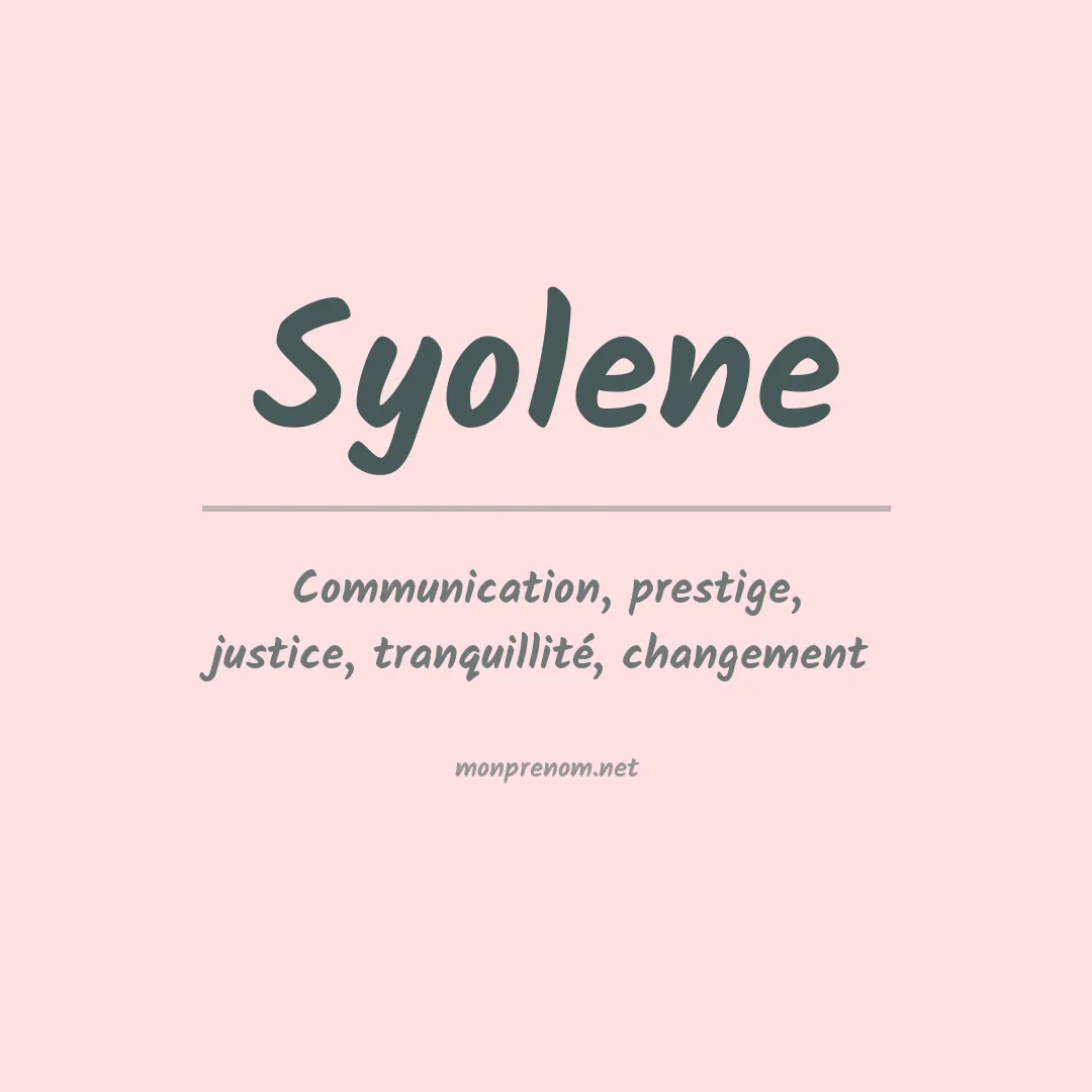Signification du prénom Syolene