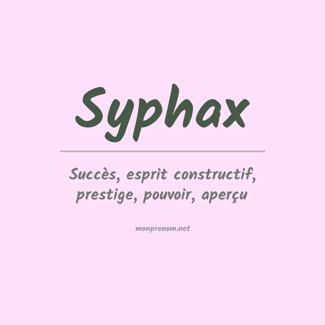 Signification du prénom Syphax
