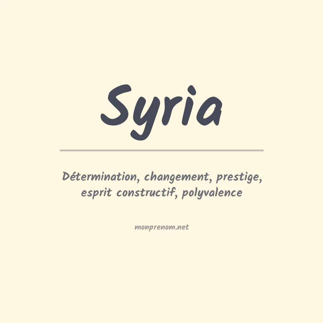 Signification du prénom Syria