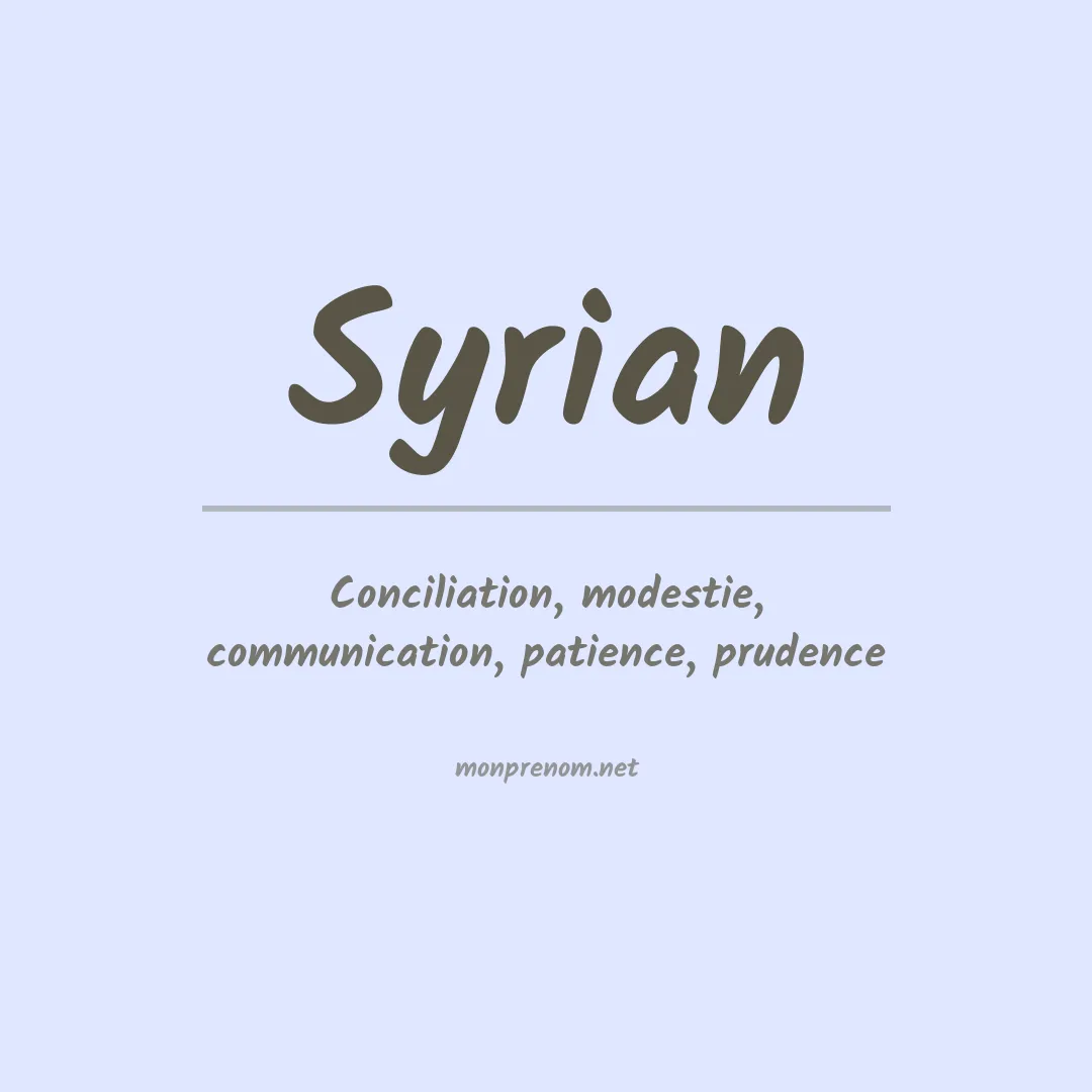 Signification du prénom Syrian