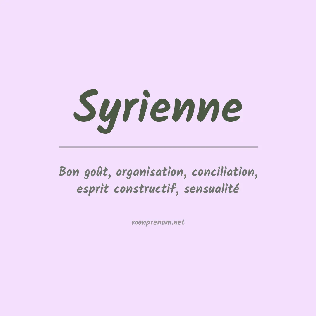 Signification du prénom Syrienne