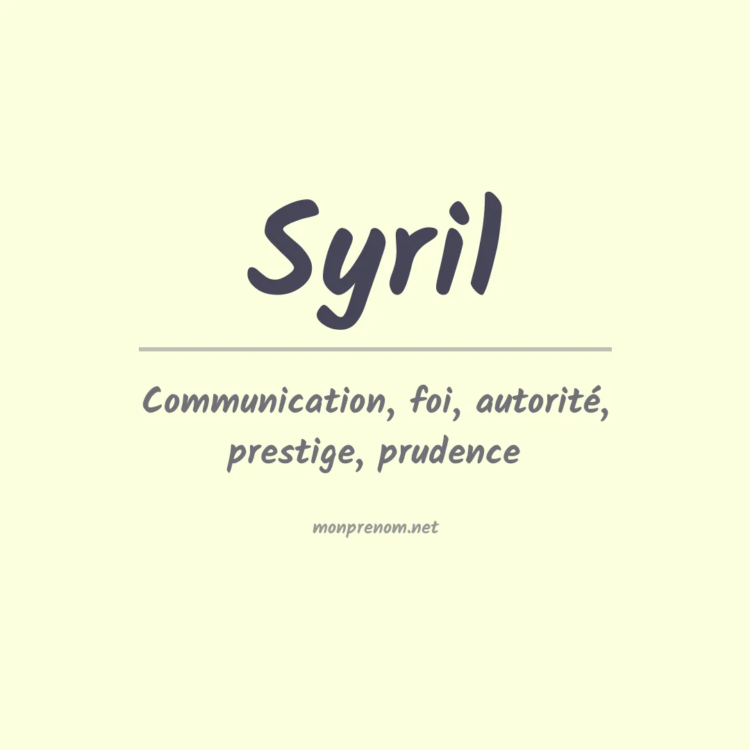 Signification du prénom Syril