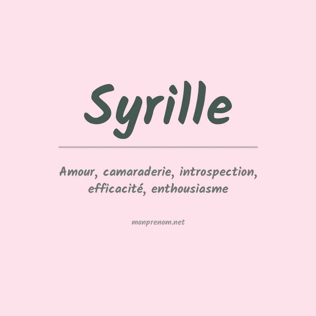 Signification du prénom Syrille