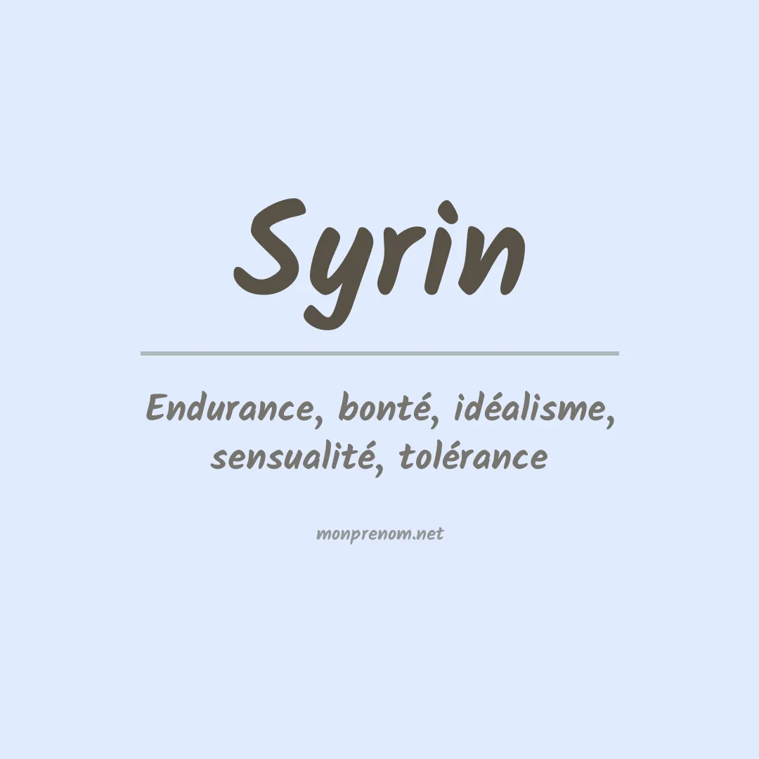 Signification du prénom Syrin