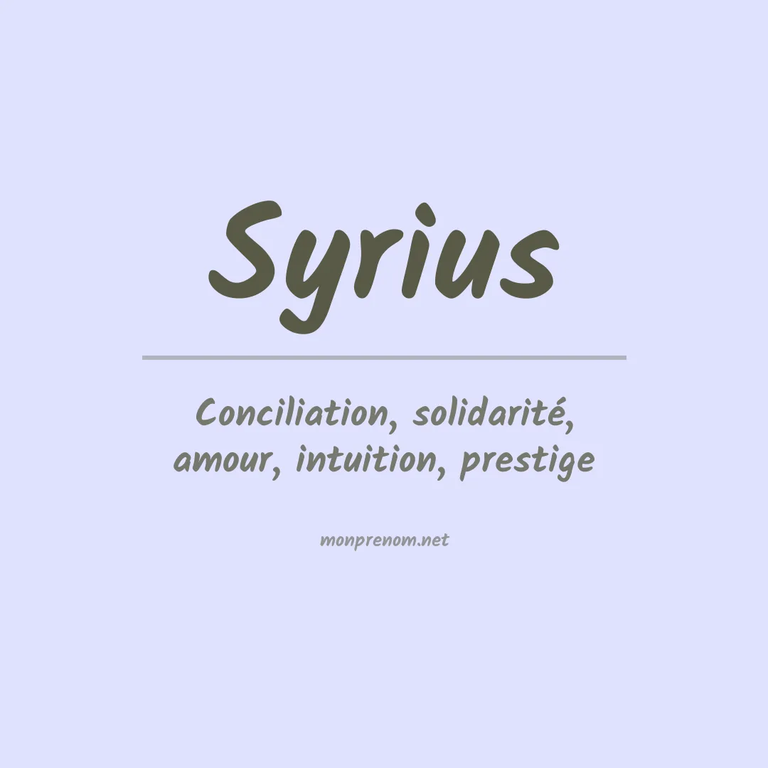 Signification du prénom Syrius