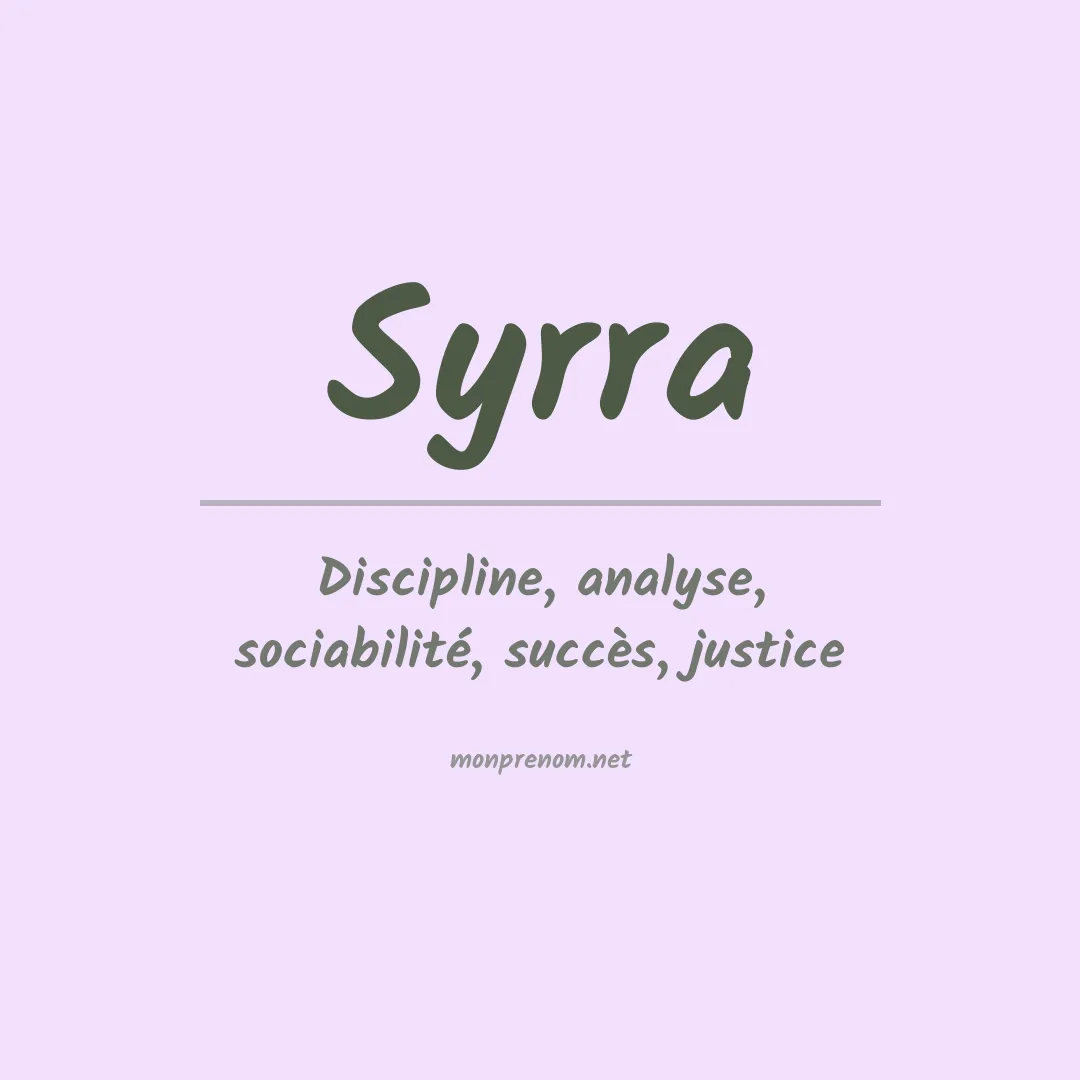 Signification du prénom Syrra