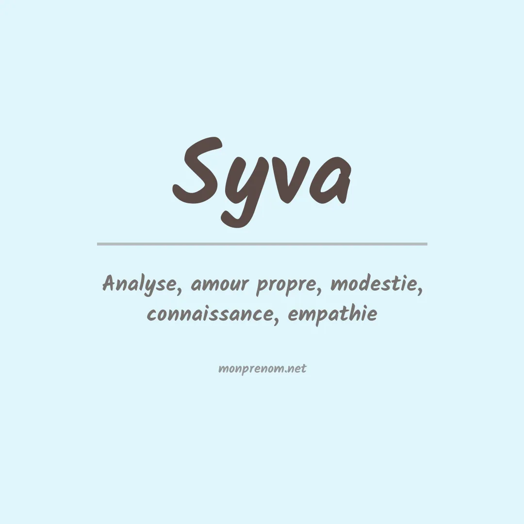 Signification du prénom Syva