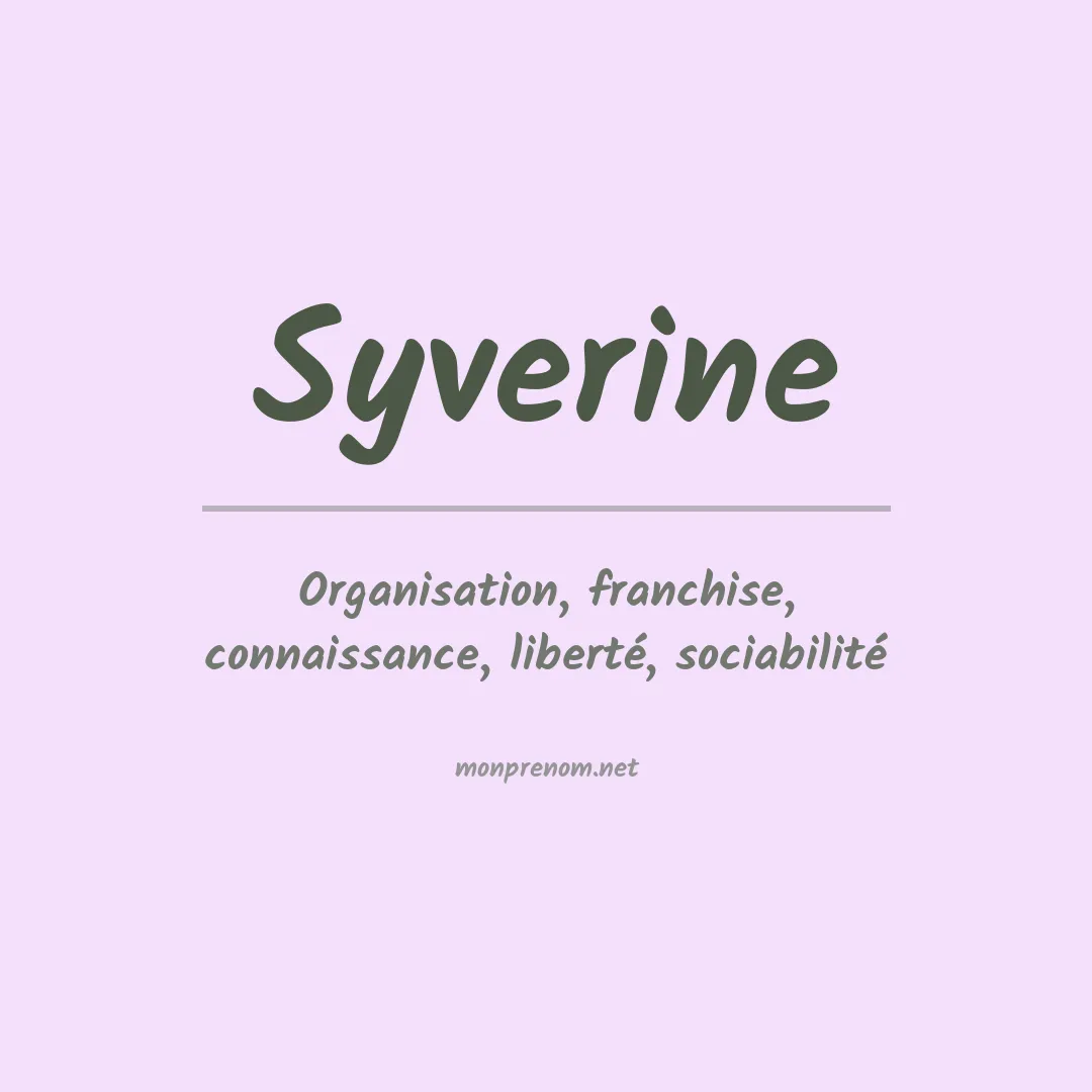Signification du prénom Syverine