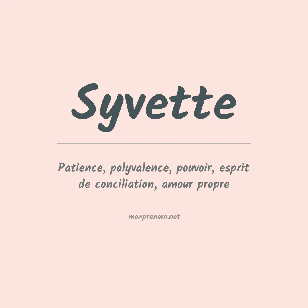 Prénom Syvette