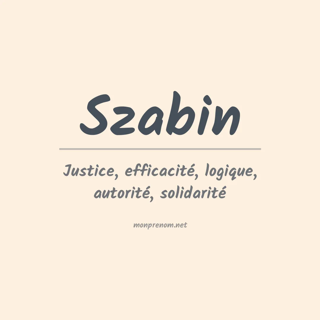Signification du prénom Szabin
