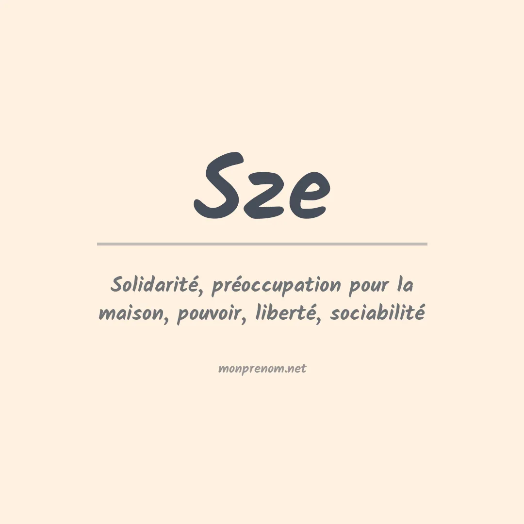 Prénom Sze